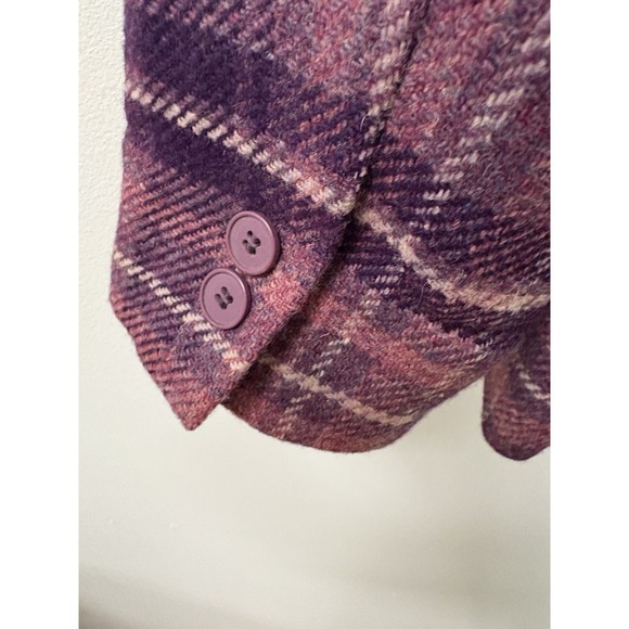 Vintage Chadwick's Wool Blazer Womens Sz 14 Boston Purple Plaid Preppy - Picture 9 of 14